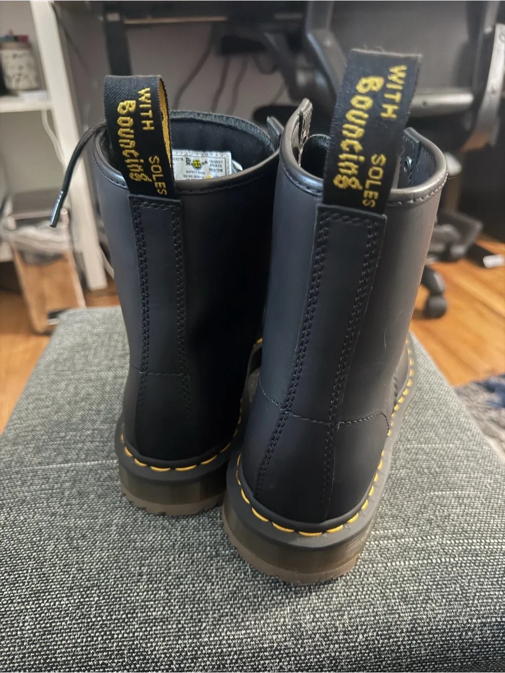 Brand new Men's Black Lace-Up Dr. Marten boots with winter grip soles. - Picture 4 of 6